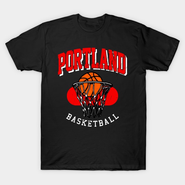 Vintage Portland Basketball T-Shirt by funandgames